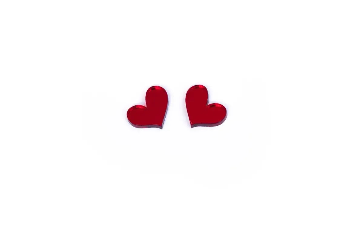 Pendientes Metacrilato de Corazón Rojo Fuerte