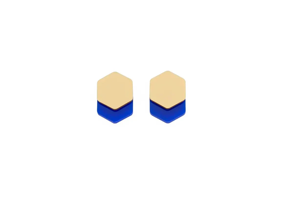 GOLD BLUE HEXAGON