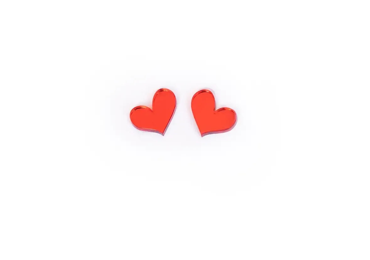 Pendientes Metacrilato de Corazón Rojos