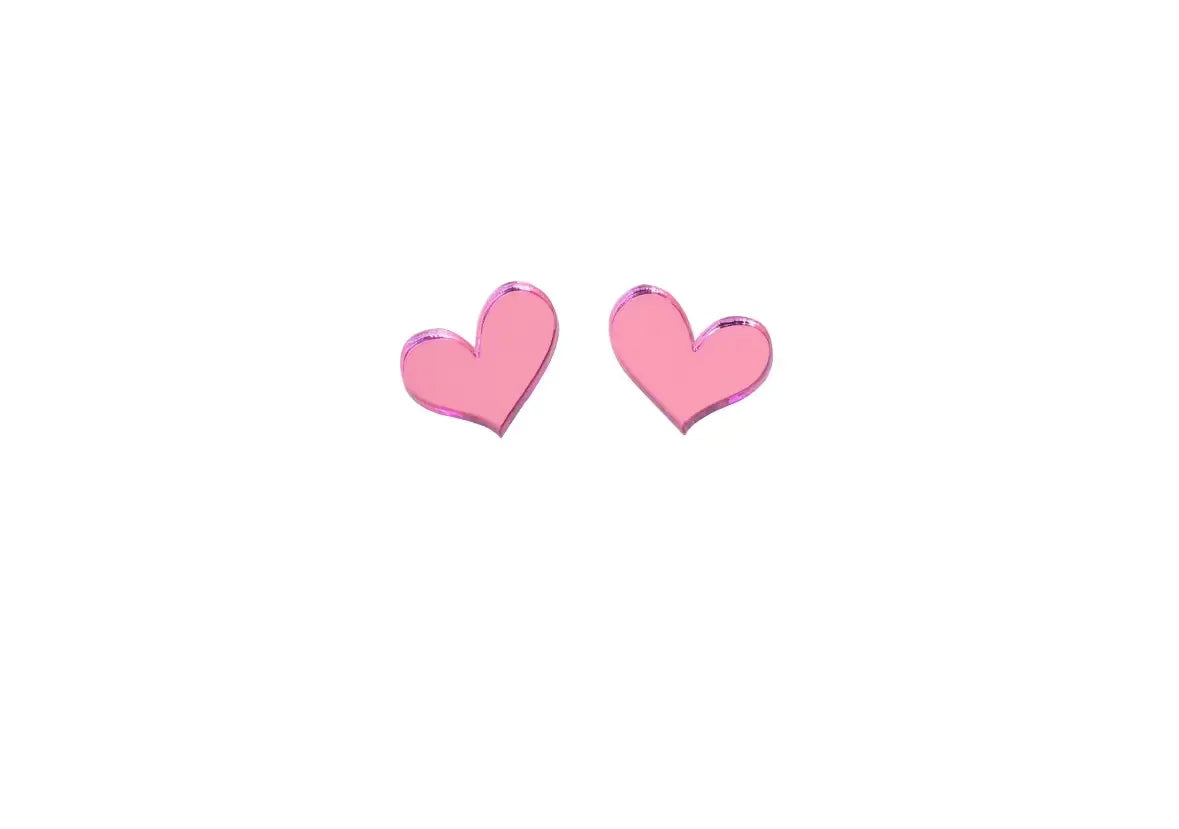 Pendientes Metacrilato de Corazón Rosas