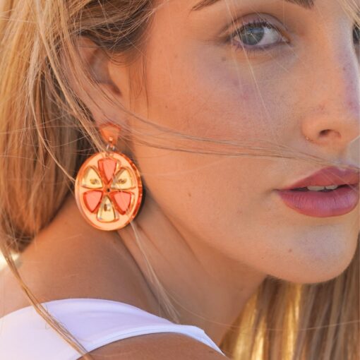 Pendientes de metacrilato NARANJA hechos a mano