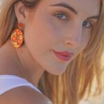 Pendientes de metacrilato NARANJA hechos a mano
