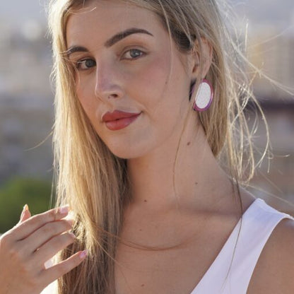 Pendientes de metacrilato PITAYA hechos a mano
