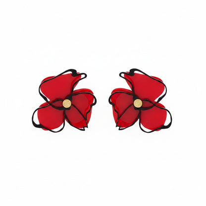 PENDIENTES AMAPOLA ROJOS