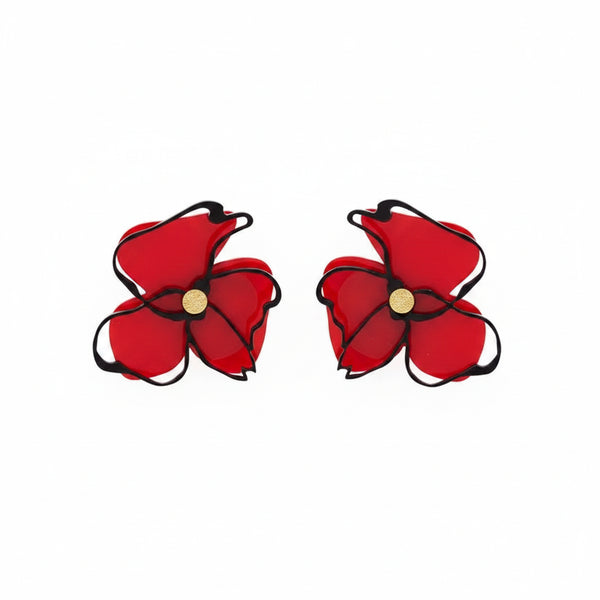 PENDIENTES AMAPOLA ROJOS