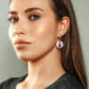 Pendientes Metacrilato Arbolito Rosa y Blanco