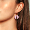 Pendientes Metacrilato Arbolito Rosa y Blanco