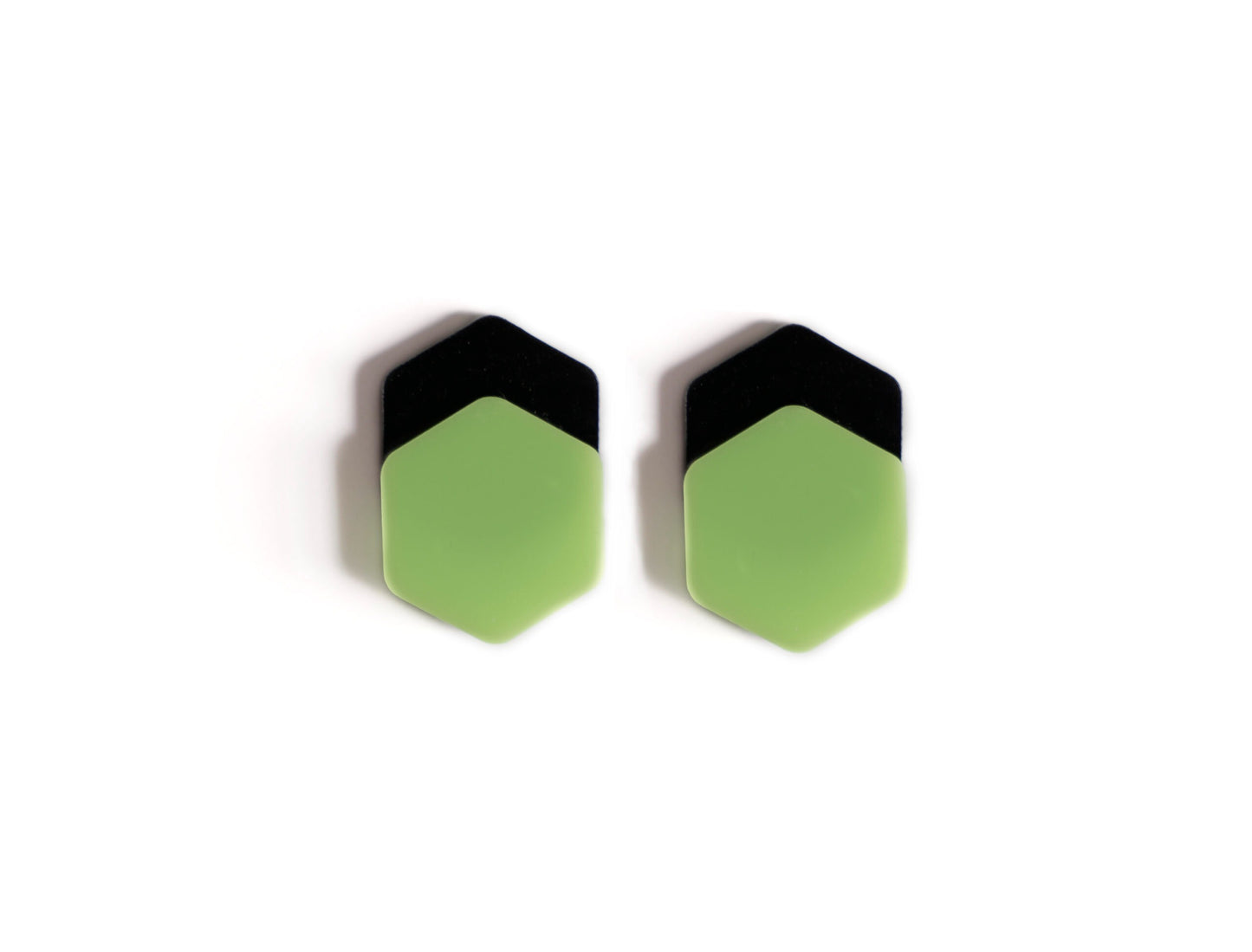Pendientes Metacrilato Green Hexagon