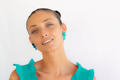 Pendientes Metacrilato y Plata Mini Seahorse