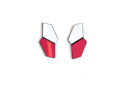 CRYSTAL BURDEOS Pendientes Metacrilato Geométrico