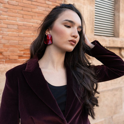 Pendientes Metacrilato Corazón Geométrico