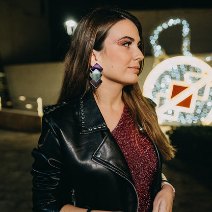 Pendientes Metacrilato Multicolor Geométrica