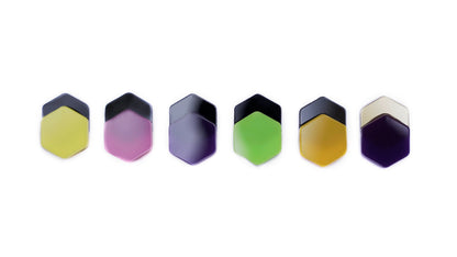 Pendientes Metacrilato Mustard Hexagon
