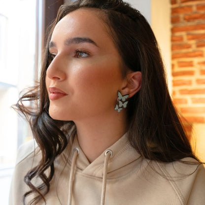 ADALIA Pendientes Mariposa Metacrilato Antracita