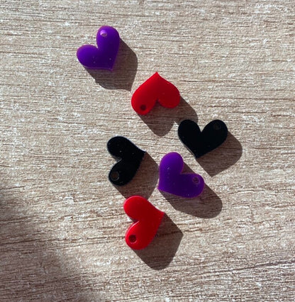 Pendientes Intercambiables Metacrilato Tres Corazoncitos