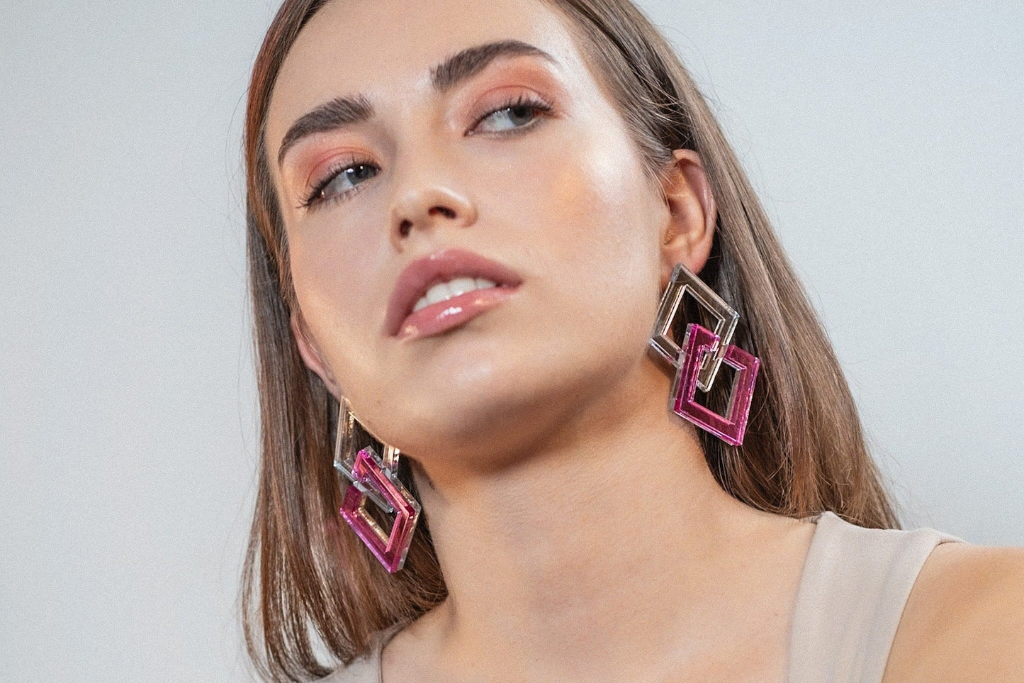 Pendientes Metacrilato Chain Pink 💕