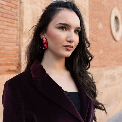 Pendientes Metacrilato Corazón Geométrico
