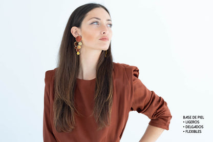DROP ORO Pendientes Metacrilato con Forma de Gotas