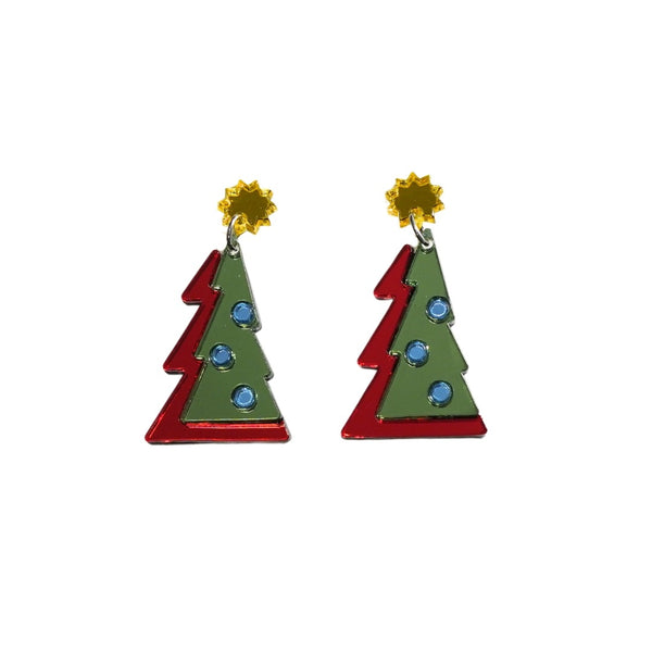 Pendientes Metacrilato Arbol Navideño Rayo