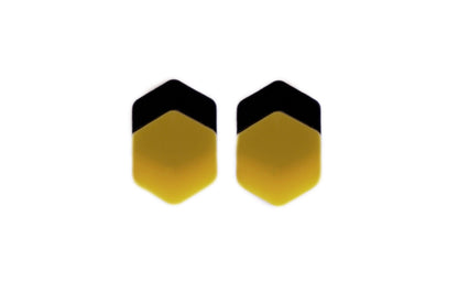 Pendientes Metacrilato Mustard Hexagon