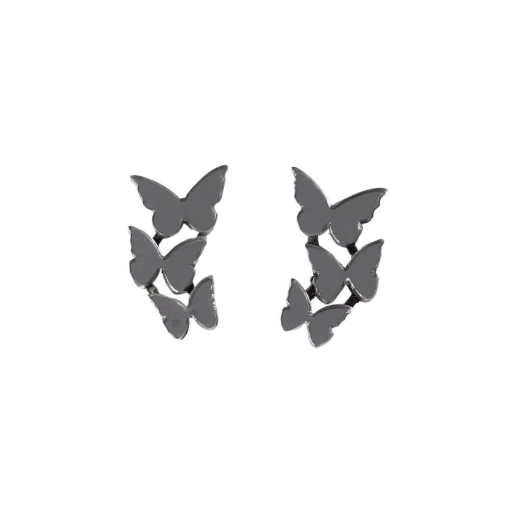 ADALIA Pendientes Mariposa Metacrilato Antracita