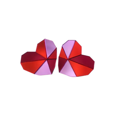 Pendientes Metacrilato Corazón Geométrico