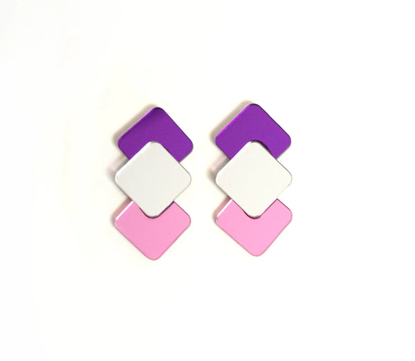 Pendientes Metacrilato Multicolor Geométrica