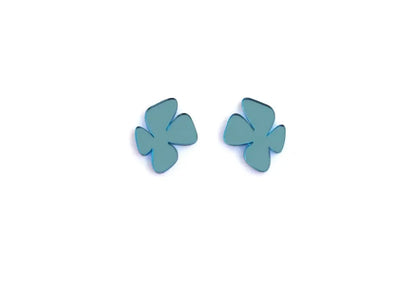 Pendientes Metacrilato y Plata Mini Flores Azules