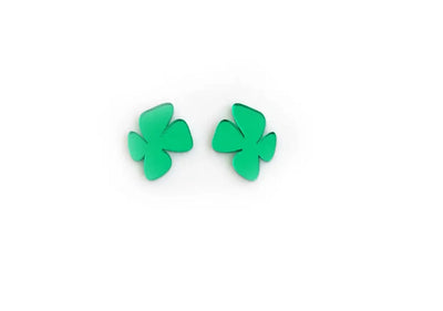Pendientes Metacrilato y Plata Mini Flores Verdes