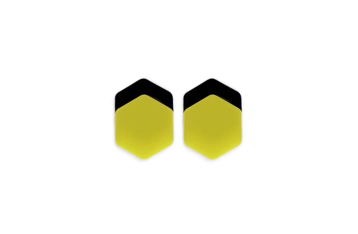 Pendientes Metacrilato Yellow Hexagon