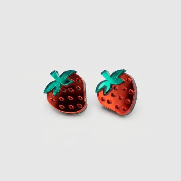 pendientes minis de fresas